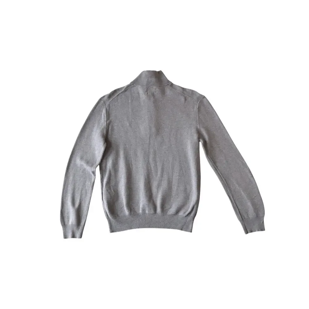Polo Ralph Lauren Pima Cotton Quarter-Zip Sweater - Men's Medium - Heather Grey